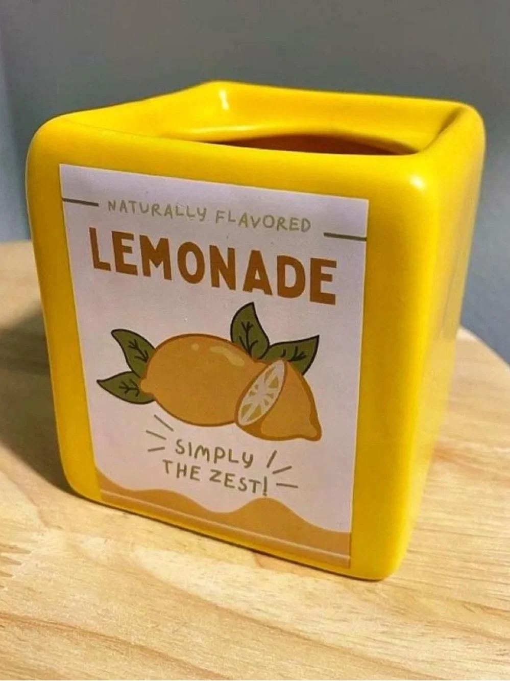 Juice Box Lemonade Yellow Mini Ceramic Planter Succulent Pot Dopamine Decor